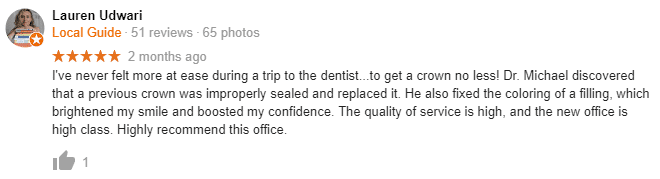 Google Local Guide Review of Sarasota Dentistry