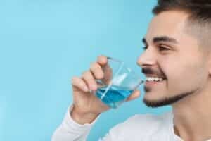 Man with Mouthwash